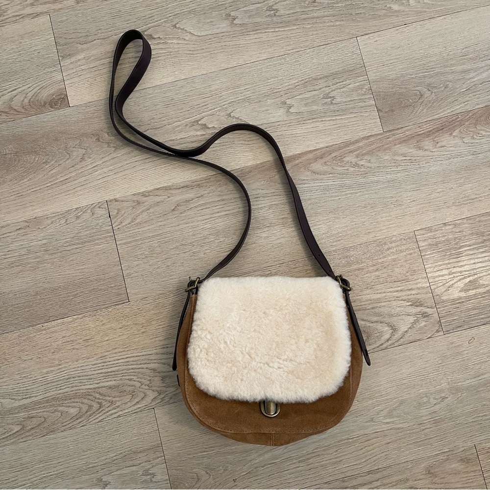 UGG Heritage Cow Suede Sherpa Small Crossbody Bag